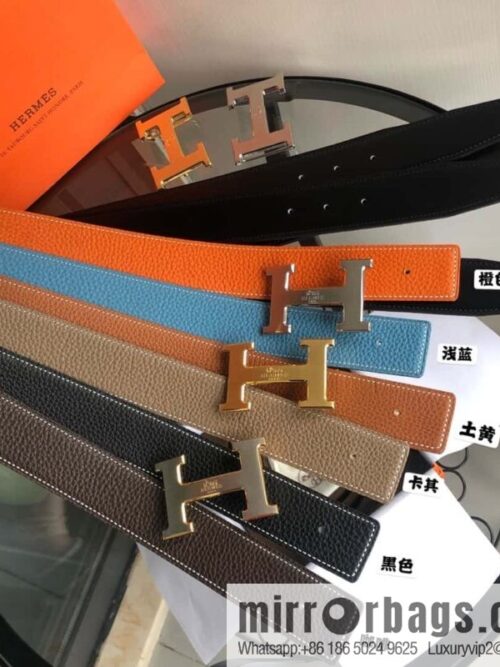 wsxc1694536938768_0-800x800oaztr1bq1f520062_20250625205642.jpg HERMES, double-sided original lychee with solder joint horse-drawn cart 3.8cm belt
