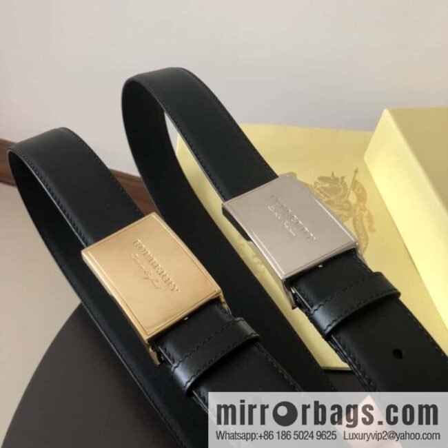 Burberry Classic Board Buckle, Leather Men\'s Belt 3.5cm