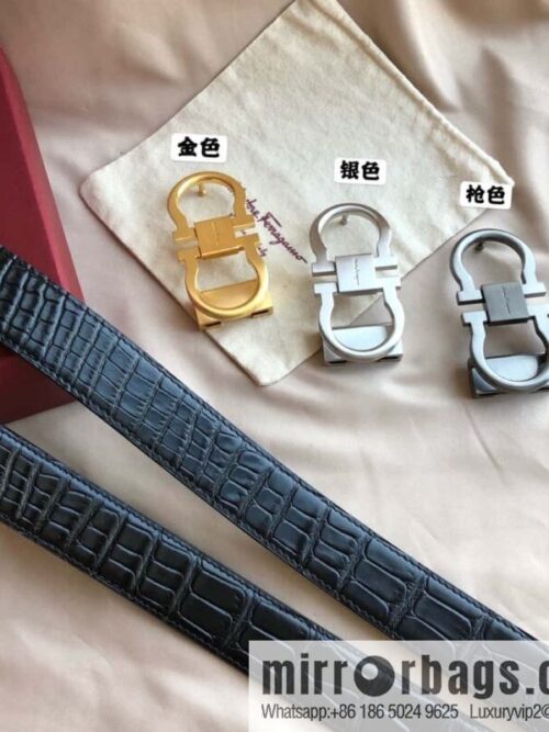 wsxc1699893370610_0-800x800c0rnmer513a4528_20250625114440.jpg Ferragamo Ferragamo, Double Circle Metal Clip Crocodile Textured Belt