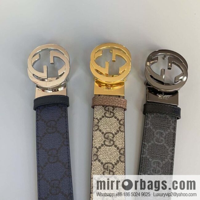 GUCCI 3.5cm square G-buckle double-sided belt