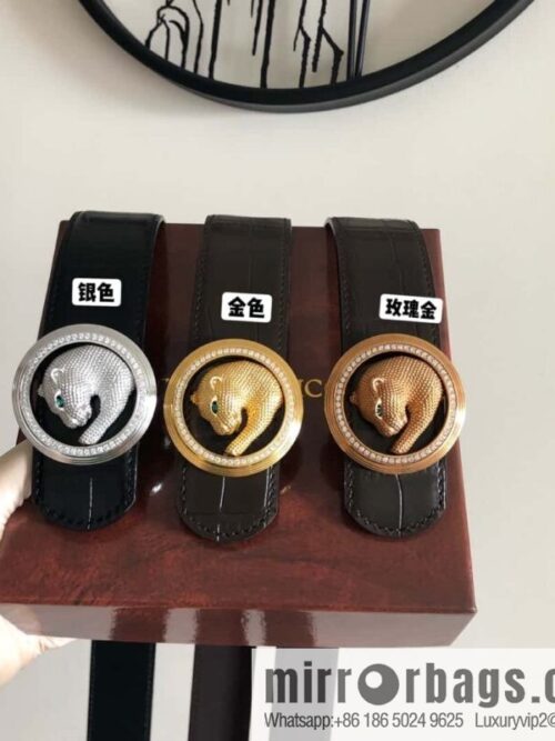 wsxc1711722399088_0-800x800jrhflo5loet2799_20250625105319.jpg Stefano Ricci Stephen, Leopard Head Diamond Metal Buckle Crocodile Belt 3.8cm