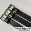 PRADA/Prada, cowhide pressing grid process hardware pin buckle counter new belt 3.5CM