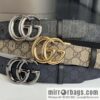 GUCCI 3.7cm double G bright rotary buckle with double-sided belt