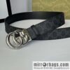 GUCCI 3.7cm double G bright rotary buckle with double-sided belt