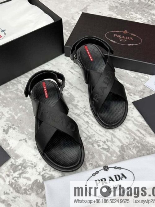 wsxc1719230017227_1-800x8003fdrhpdiku370636_20250630143051.jpg 💋💍P home new product PRAD */Prada, new men\'s cross Velcro sandals