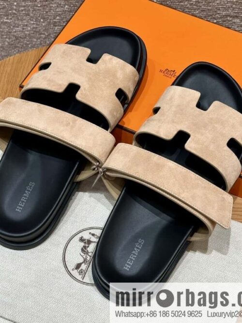 wsxc1719407813640_0-800x800zu3j0sdc5vp61962_20250630020822.jpg HERMES 225 CHYPRE SANDAL uncle shoes, suede/Chamois leather marble beige/Cream-coloured