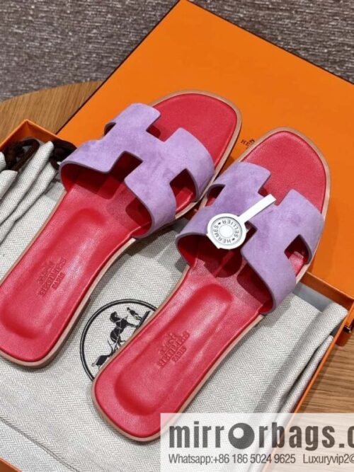 wsxc1719408264099_0-800x800itjajhsj4cz61884_20250630020738.jpg HERMES 181 Oran sandals, suede/Chamois leather purple/purple