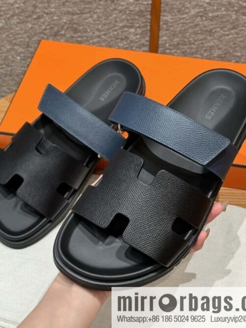 wsxc1720285413633_0-800x8001pr1smw1k4a50372_20250630002145.jpg HERMES 180 CHYPRE SANDAL uncle shoes, suede/Chamois leather black/89/Black/dark blue/Dark blue