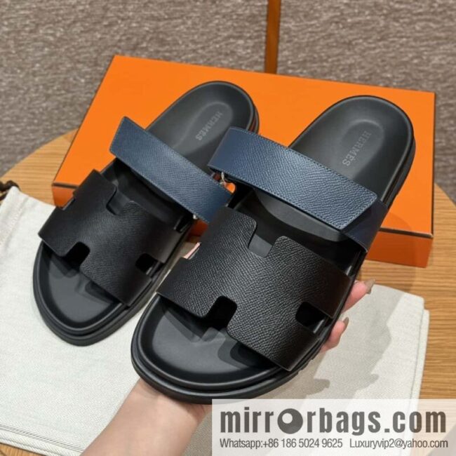 wsxc1720285413633_0-800x8001pr1smw1k4a50372_20250630002145.jpg HERMES 180 CHYPRE SANDAL uncle shoes, suede/Chamois leather black/89/Black/dark blue/Dark blue