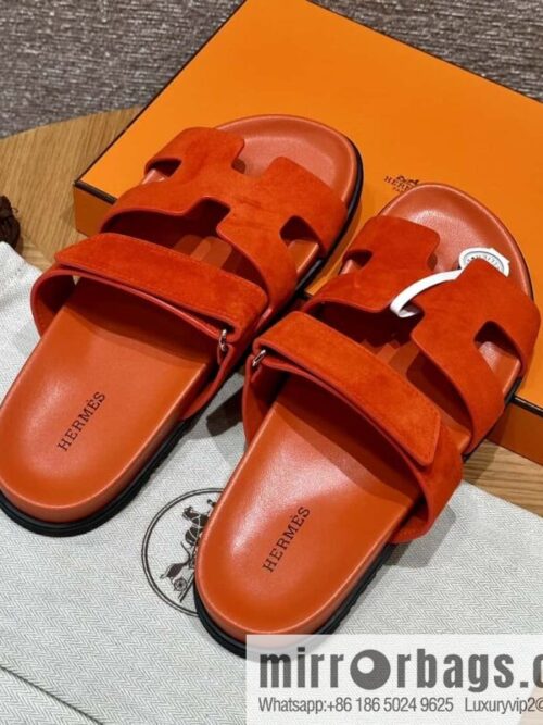 wsxc1720360171385_0-800x800za4ps0hgjdg50161_20250630001954.jpg HERMES 225 CHYPRE SANDAL uncle shoes, suede/Chamois leather orange/93/Orange