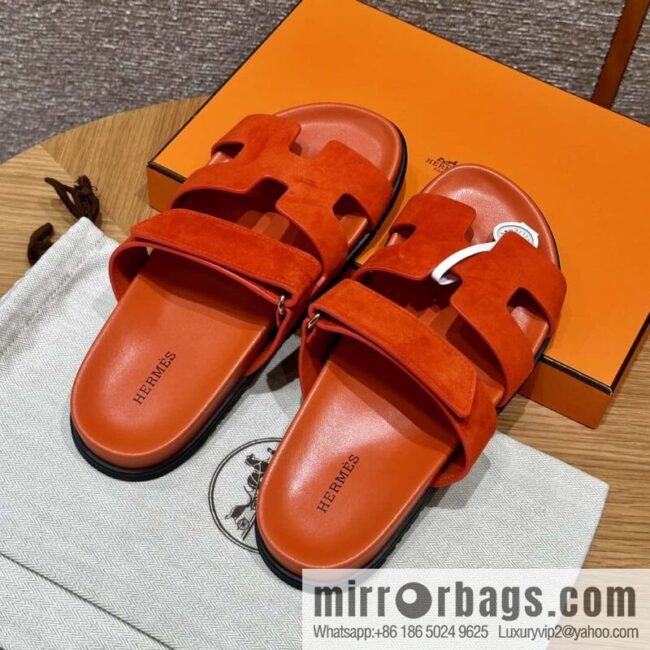 wsxc1720360171385_0-800x800za4ps0hgjdg50161_20250630001954.jpg HERMES 225 CHYPRE SANDAL uncle shoes, suede/Chamois leather orange/93/Orange