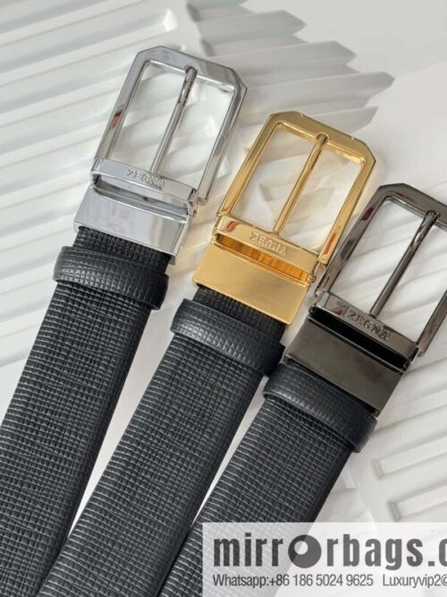 ZEGNA Zegna, Men\'s Imported Cowhide Cross Textured Belt 3.5CM