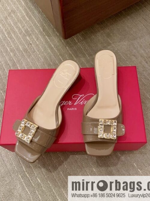 [Roger Vivier purchasing level] Muller sandals Très Vivier series RV diamond buckle Muller thick heel slippers