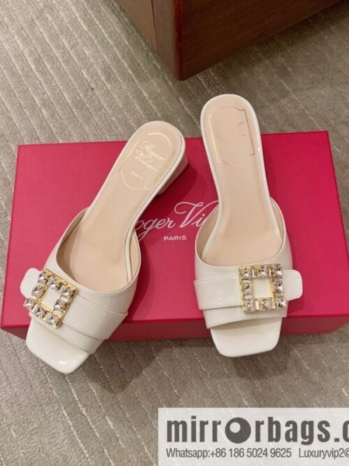[Roger Vivier purchasing level] Muller sandals Très Vivier series RV diamond buckle Muller thick heel slippers