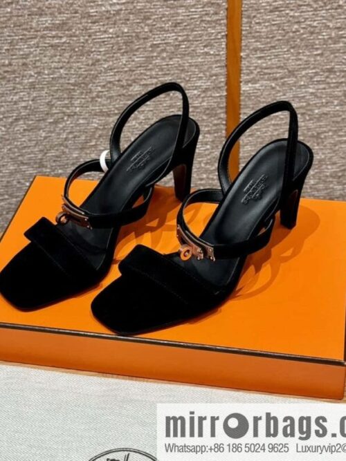 wsxc1722528889444_0-800x800i4rqp4it2xm12162_20250625042814.jpg HERMES 160 Glamour sandals 75 ck89/black/black, suede/Chamois leather