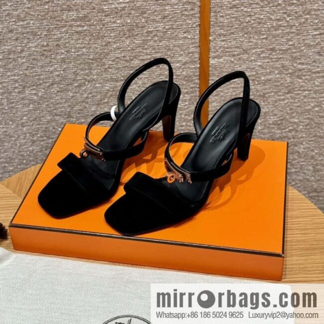 wsxc1722528889444_0-800x800i4rqp4it2xm12162_20250625042814.jpg HERMES 160 Glamour sandals 75 ck89/black/black, suede/Chamois leather