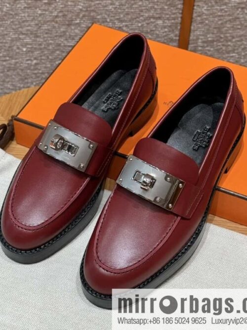 wsxc1727709188475_0-800x800thcnjga1xgz10577_20250625041311.jpg HERMES 101 Hot loafer shoes, Hermès red/Rouge H calfskin/Calfskin