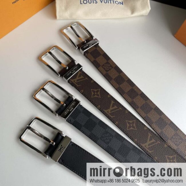 LV -35mm wide calfskin belt
