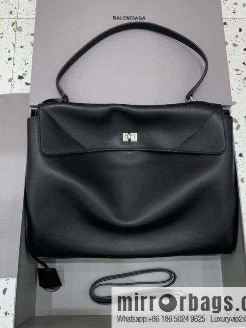 wsxc1741016812981_0-800x800b4z25ylazxj77753_20250630190332.jpg [Large black silver buckle 】 𝐁𝐀𝐋𝐄𝐍𝐂𝐈𝐀𝐆𝐀 𝐑𝐎𝐃𝐄𝐎 𝐁𝐀𝐆 series handbag model number: 78972