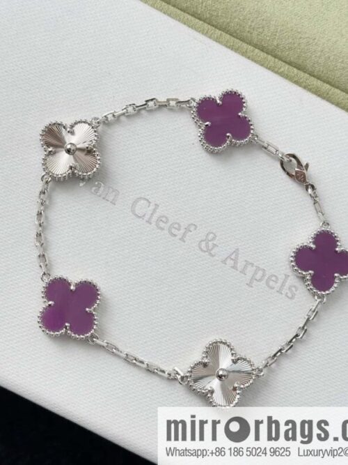 wsxc1741172999139_5-800x800t5z2an453c5779_20250625095208.jpg ❗️New ❗️ ☀️ Van Cleef & Arpels Violet Laser Four Leaf Clover Five Flower Bracelet