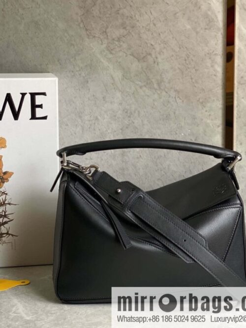 wsxc1741257695935_0-800x800nj3yw0i3ji177330_20250630185121.jpg LOEWE Soft Grain Cow Leather Puzzle Handbag Model: A510P49X12 Black