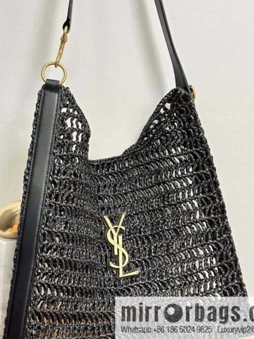 wsxc1741962497018_0-800x80012125mz0brr76659_20250630182945.jpg YSL 𝗢𝗫𝗔𝗟𝗜𝗦 raffia crocheted shoulder backpack 781289 black