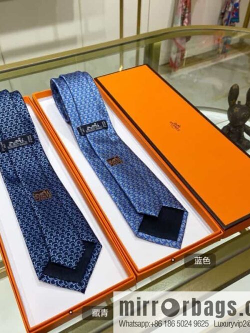 IMG_0405-800x800uv3emtwdkhm83255_20250701203449.jpg Hermes Fish Scale 100% Top Twill Silk Tie