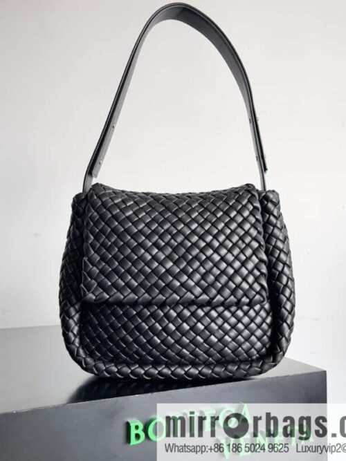 IMG_0492-800x800p3ptqewokhc70861_20250719030557.jpg BV autumn and winter new model, Faye Wong same style, classic small weaving pure hand-woven COBBLE shoulder backpack model number: 709418 black