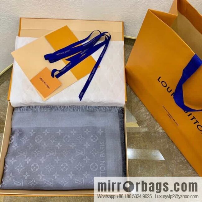 LV Louis Vuitton Shine Monogram Dyed Yarn Wire Blended Shawl M75122 M70805 M75120 M75121 M75123