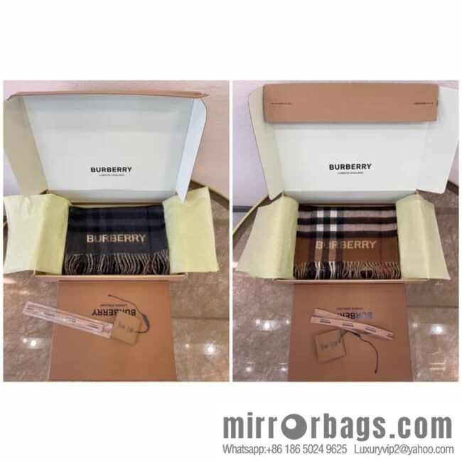 Burberry two-tone contrast checked cashmere scarf