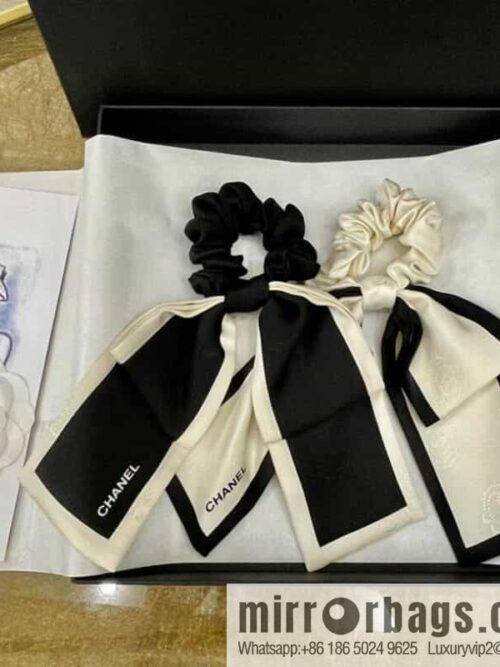 CHANEL CHANEL Camellia Flat Horn Bow 100% Silk Ribbon aa7530