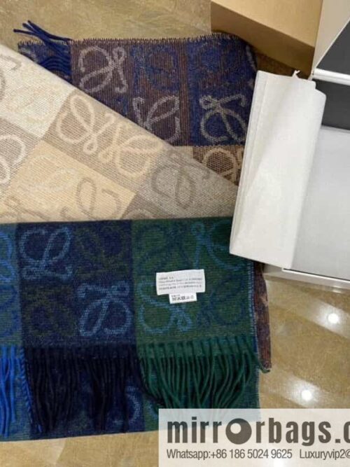 LOEWE 90% wool + 10% cashmere Anagram presbyopia scarf