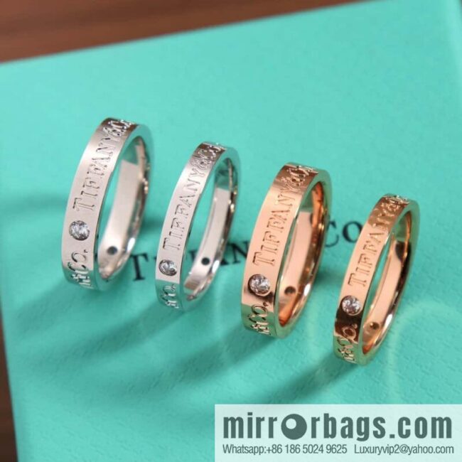 [Single] New ☑️ Tiffany & Co ® series three-diamond letter ring, wide version 4mm narrow version 3mm
