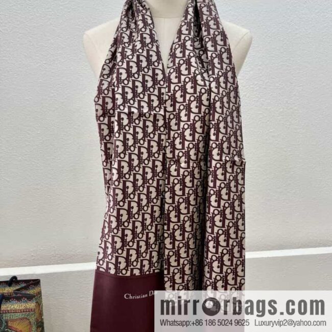 Dior 100% silk MITZAH \"TOILE OBLIQUE\" twill silk towel