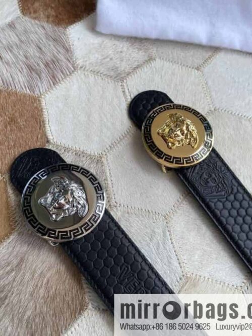 IMG_1372-1-800x800mmdmifx13y5102192_20250702050516.jpg VERSACE Versace, Stainless Steel Medusa Metal Buckle Men\'s Black First Cowhide Belt 3.8cm