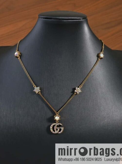IMG_1373-800x800ory3044j2ll139992_20250705013358.jpg ☀️New Gucci Gucci Double G Full Diamond Pentagram Necklace ☀️