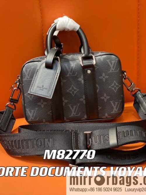 [Boutique‑grade] M82770 black flower mini men\'s bag briefcase series NANO PORTE DOCUMENTS VOYAGE handbag