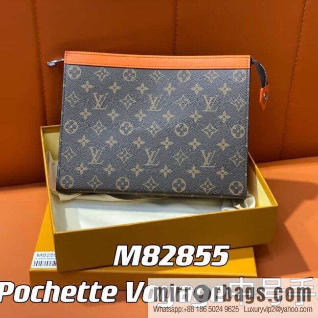 [Premium‑quality] M61692 monogram orange M82855 clutch bag series Pochette Voyage medium handbag