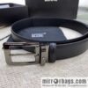 MONTBLANC\'s new black series pin buckle double-sided delicate first-layer cowhide belt