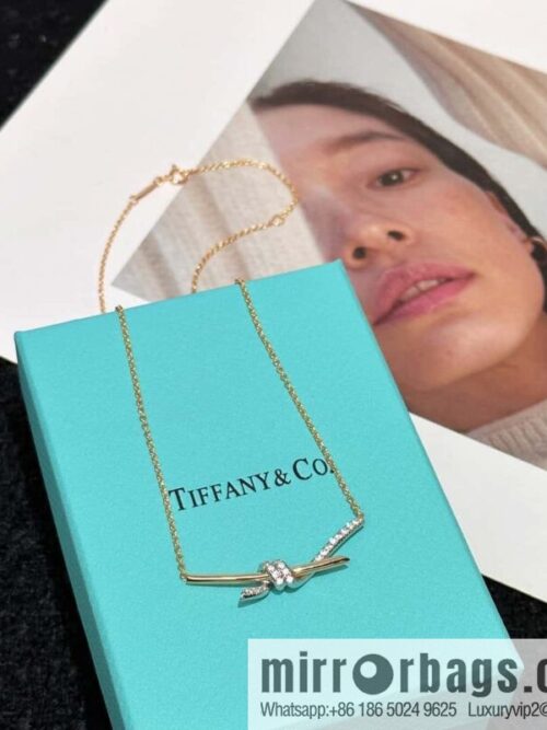 IMG_2003-800x800gulki3d5nd381016_20250701192325.jpg ❤️ TIFFANY & Co. Tiffany Knot Series Two-Color Gold Diamond Necklace