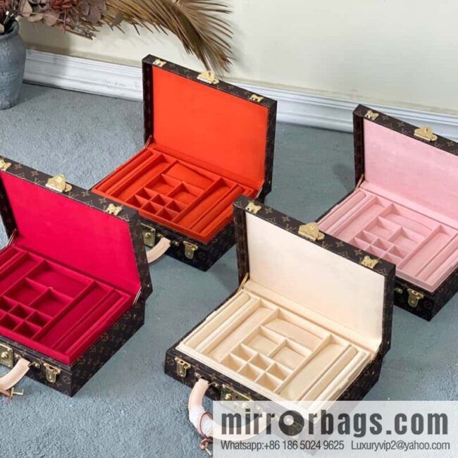 M20076 Red Monogram Jewelry Box