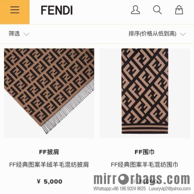 FENDI 2020 new triangular double-sided presbyopia shawl FXT261A8RVF0QE1