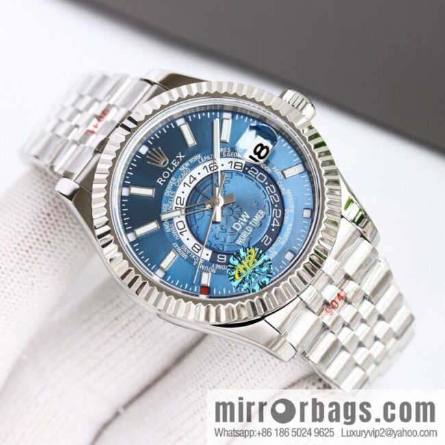 H8 new yin and yang Rolex Sky-Dweller Skywalker longitudinal bezel with Rolex Ring Command triangular pit pattern five-strand chain