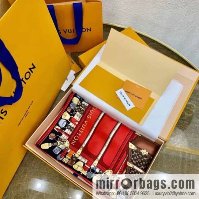 LV Louis Vuitton Monogram Pattern 100% Silk Rodeo Square Towel