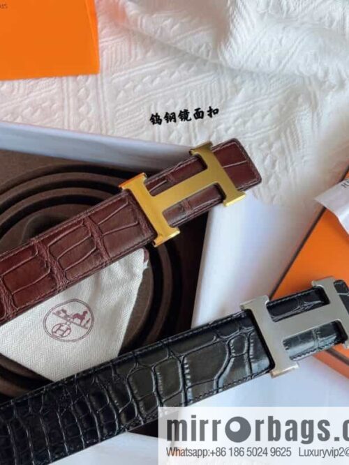 IMG_46680-800x8000c2plneulph81722_20250701194627.jpg Hermès, imported leather pressed alligator leather bottom men\'s 38cm belt