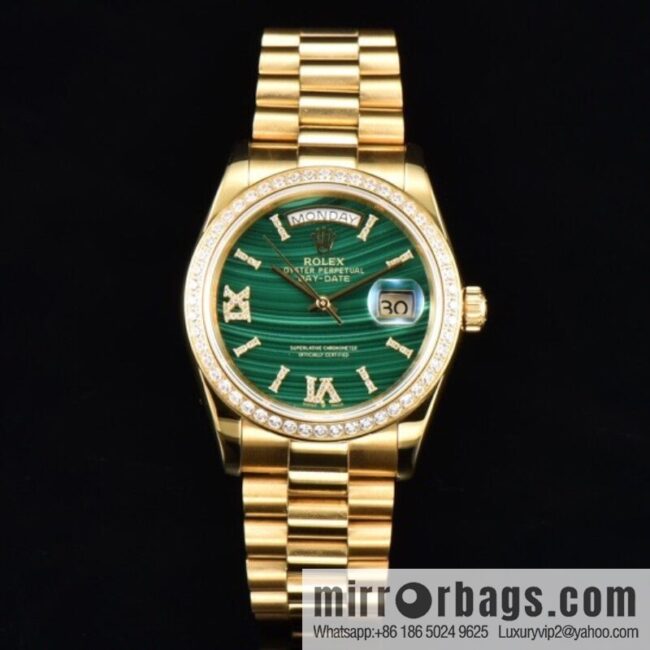 IMG_4705-800x800mszszd0d0yc98170_20250702031629.jpg Rolex Hidden Weekly Calendar Journal 36 \"Natural Malachite Green\" Big Three-Needle Watch