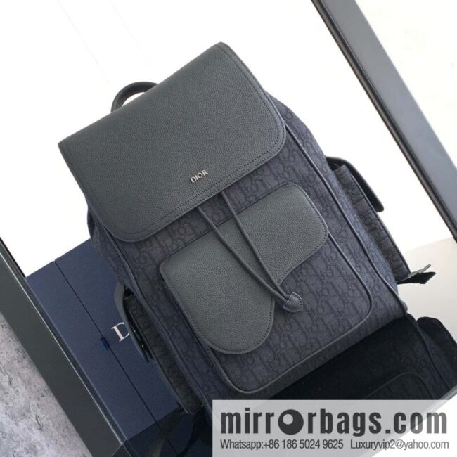 DIOR Oblique printed saddle backpack