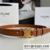 CELINE Arc de Triomphe logo gold buckle trendy belt 2.5cm