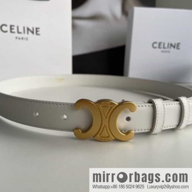 CELINE Arc de Triomphe logo gold buckle trendy belt 2.5cm