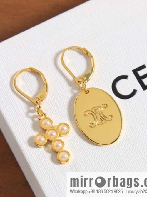 IMG_5494-800x80021usr5bf1ib144907_20250705045244.jpg ☀️New ☑️ Celine Asymmetrical Pearl Cross Oval Stud Earrings ☀️